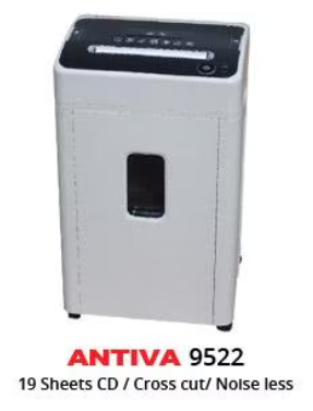Antiva 9522 Cross Cut Paper Shredder - 19 Sheet Departmental Shredder